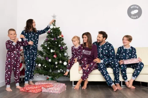 Sid Kinder-Schlafanzug Italian Fashion- burgunderfarbener Druck