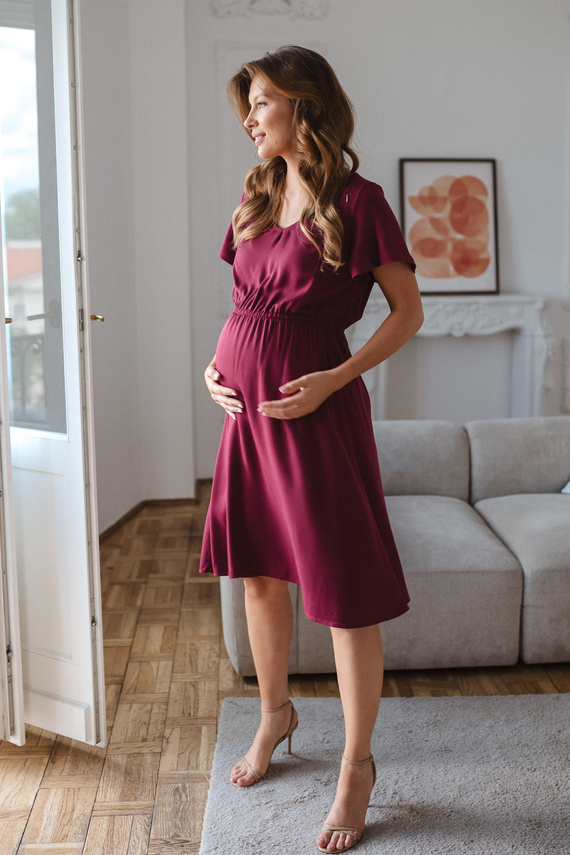 Milk & Love Lovely Dress Umstands- und Stillkleid in Beerenton