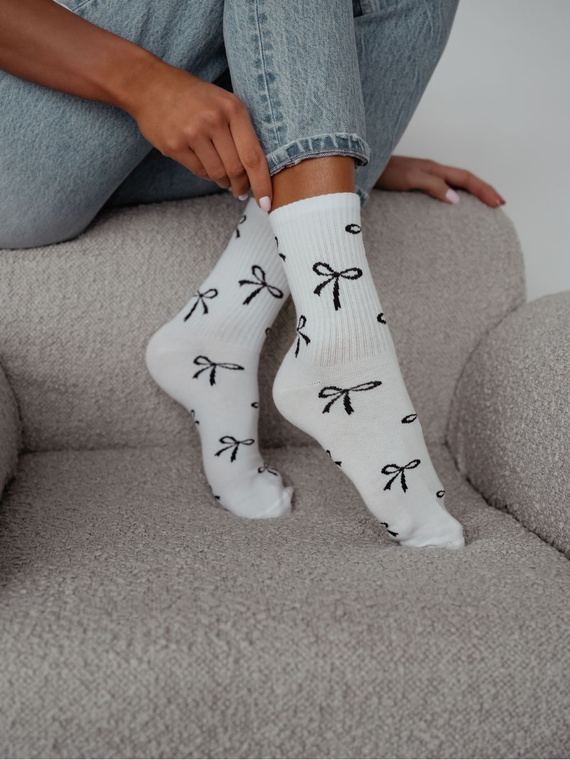 0200.198 Kokardki – Damen-Baumwollsocken mit Schleifenmotiv