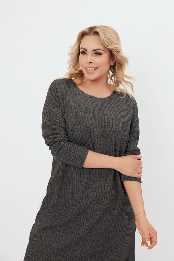 Avira Damen-Tunika mit langen Ärmeln Italian Fashion - dunkel meliert 