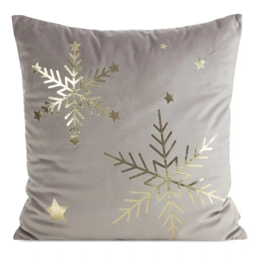 Chp 237 Weihnachts-Velours-Kissenbezug Eurocurtains beige – weiche, elegante Dekoration