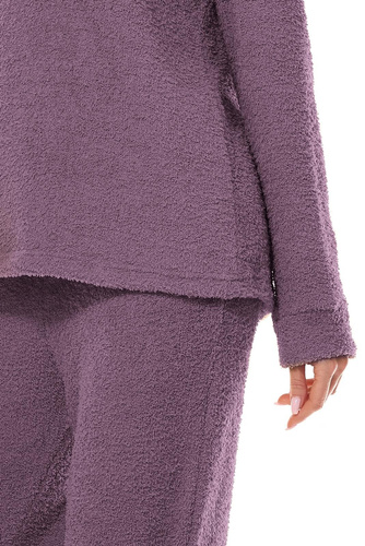 2414 Damen Homewear L&L Amethyst-Set – weiches Strick-Sweatshirt und Hose