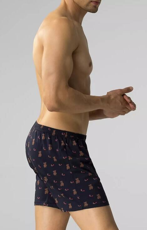 2GMB-006 Atlantic Herren-Boxershorts – Marineblau – Smaragd