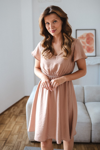 Milk & Love Lovely Dress Umstands- und Stillkleid aus Viskose in Beige