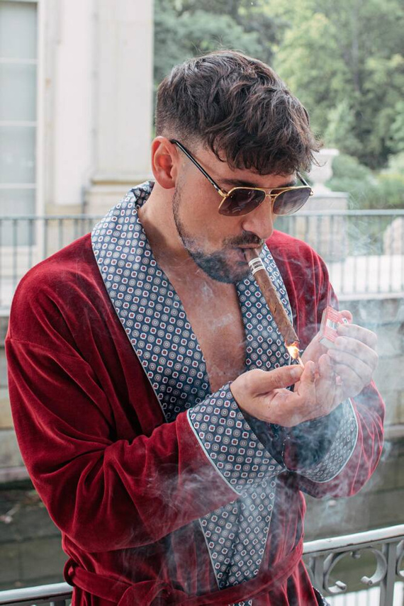 772 Bonjour forex Bademantel für Herren - kastanienbraun