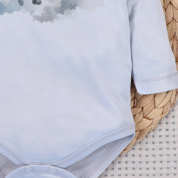 NINI ABN-5746/JSZ Babybody für Säuglinge 100% Bambus Baby Bear Pilot mit Druckknöpfen