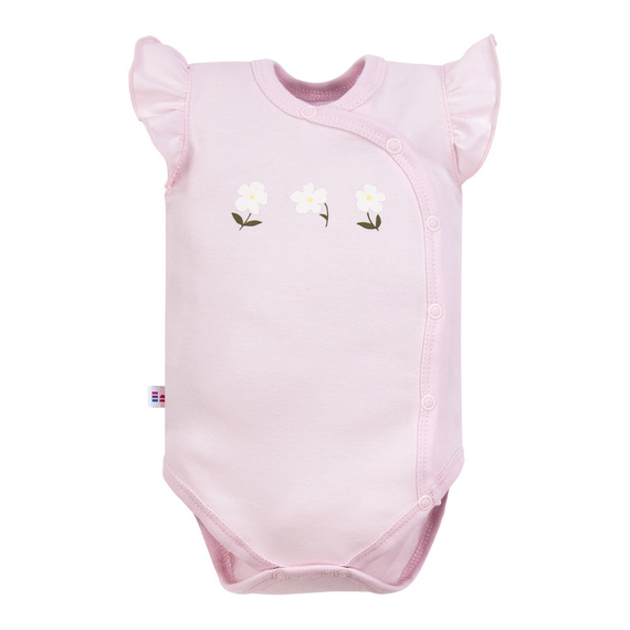 Meadow Eevi Kurzarm-Body mit Umschlag – Rosa