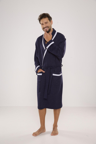 564 Bruno Herren Bademantel De Lafense - Denim