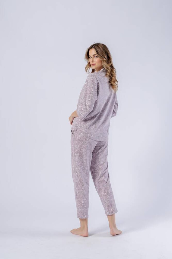 1546 Luiza Leveza Cappuccino Damen-Pyjama mit Reißverschluss