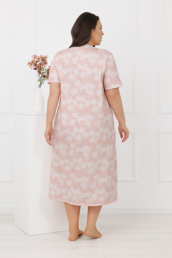 Damen Nachthemd Eleni Italian Fashion 100% Baumwolle, Kurzarm