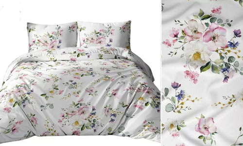 3254 B Karo-Baumwollbettwäsche, weiß, grün