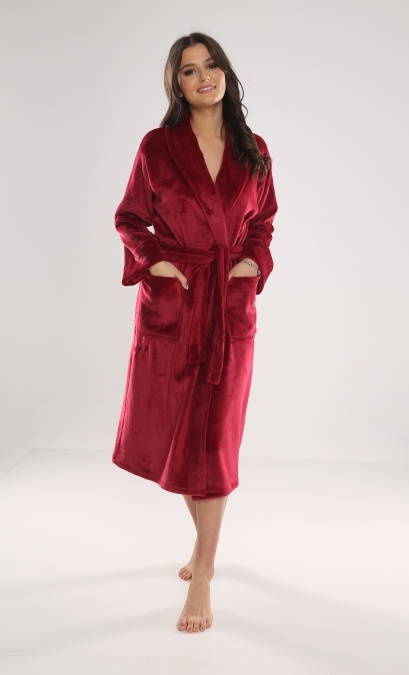 628 Abigail Long Forex Damen Bademantel - kastanienbraun