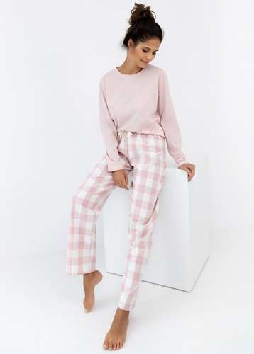 Saylor Damen-Pyjama Sensis – Langarm aus Baumwolle mit karierter Flanellhose