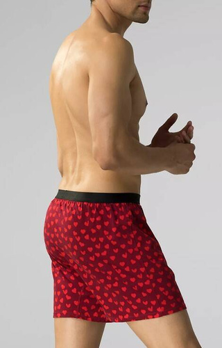 2GMB-009 Atlantic Herren-Boxershorts – Schwarz – Burgunderrot