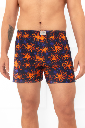 Oskar - locker sitzende Herren-Boxershorts mit Oktopus-Print | Italian Fashion
