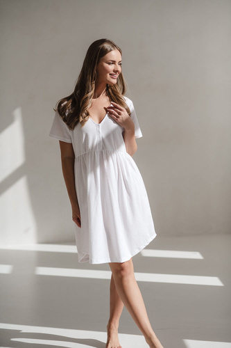 Aurora Umstands- und Stillnachthemd Milk&Love weiß