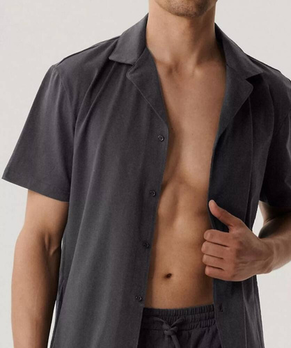 BNMP-003 Herren-Kurzarmpyjama, Atlantikgrau