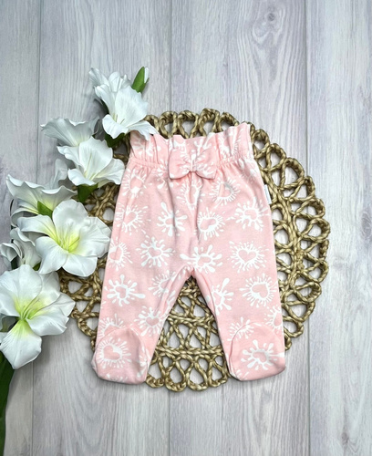 Mamatti PG16315 Baby-Schlafanzughose mit hohem Bund, rosa, aus Baumwolle
