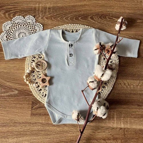 BP009 Mamatti Langarm-Polo-Body – Grau