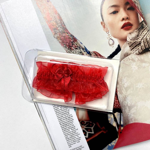 221 De Lafense Chiffon-Strumpfband - rot