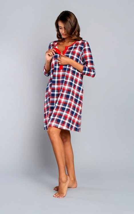 Rugia Mutterschaft und Krankenpflege Nachthemd 3/4 Ärmel Italian Fashion - navy blue