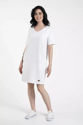 Karina Damen-Tunika mit kurzen Ärmeln Italian Fashion - weiß