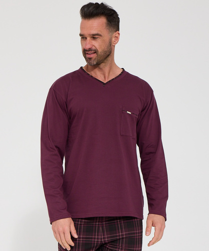 Herren-Pyjama Cornette 122/334 Russell 100% Baumwolle Lang V-Ausschnitt