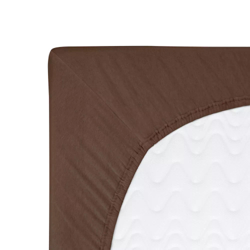 Constance Jersey-Spannbettlaken KARO – Schokolade 030