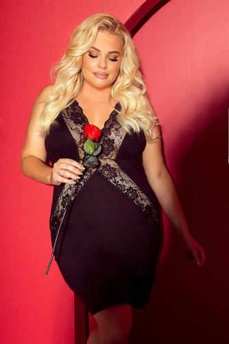 879 Agnes Forex Nachthemd - schwarz