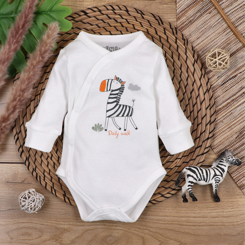ABN-5322/ECR Zebra Nini Umschlag-Body aus ecrufarbener Bio-Baumwolle