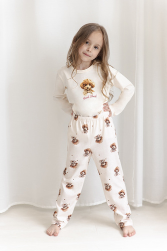 Mädchen-Pyjama Taro 3648 Lumi Morellafarben 100% Baumwolle Langarm