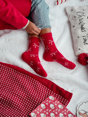 0200.198 Kokardki – Damen-Baumwollsocken mit Schleifenmotiv