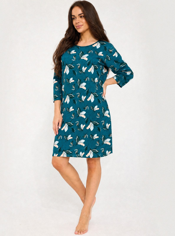 Nachthemd Cornette 464/513 Greta 2 100% Baumwolle Blumen 7/8-Arm