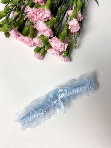 221 De Lafense Chiffon-Strumpfband - hellblau