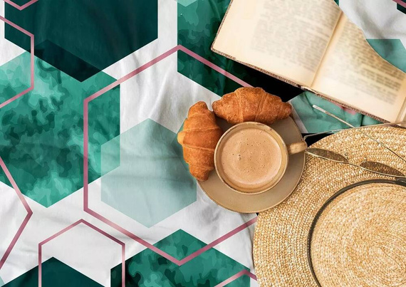 Milargo Verde 009 Geometrische Satinbettwäsche Farogrün