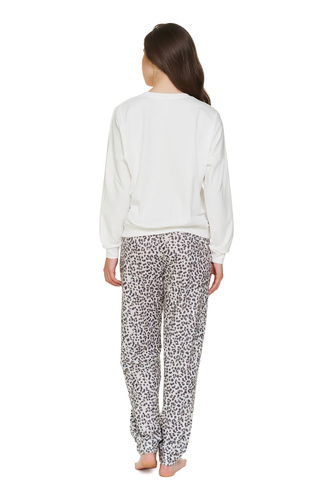 Doctor Nap 7532 Cream Leo Damenpyjama Strickjersey lang Leo