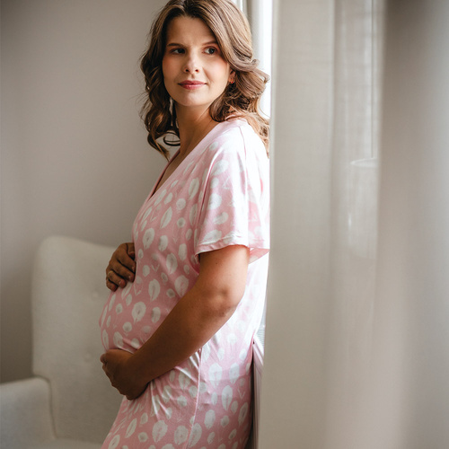 Emily Eevi Umstands- und Still-Nachthemd aus Bambus – Rosa