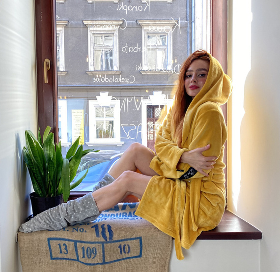 626 Abigail Damen Kurzer Morgenmantel Forex - Honig