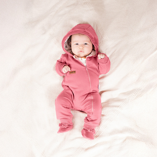 216271 Lala gefütterter Trainingsanzug-Strampler Nicol – rosa Baby-Overall, Größe 56-68