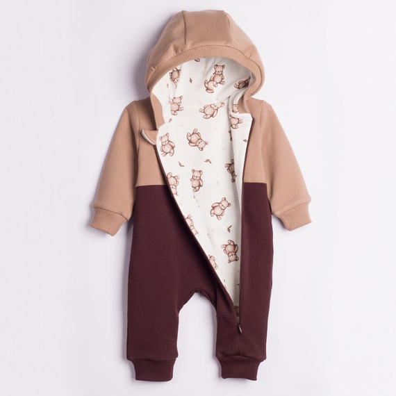 Nicol BENEK Overall mit Futter, Bärenmotiv + Lauflernschuhe, Braun