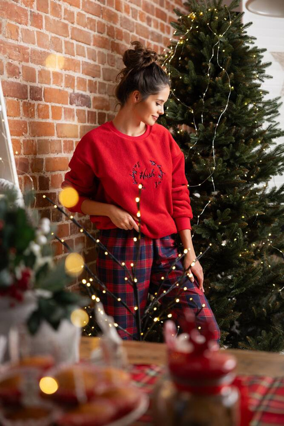 Cordelia Sensis Damenpyjama - Marineblau-Rot