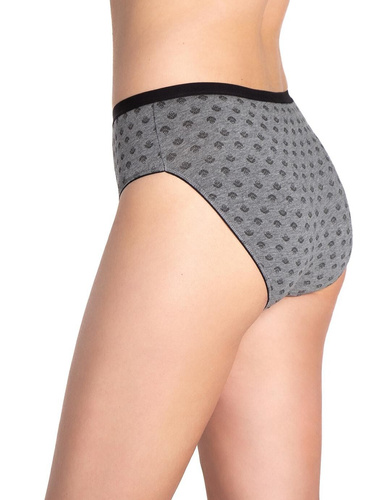 Damen-Slips Lama L-130 BI-10 – Baumwoll-Bikini, 3er-Pack in den Farben Graphit und Schwarz