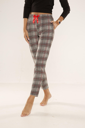 360 Checkered Forex Pyjamahose - grau