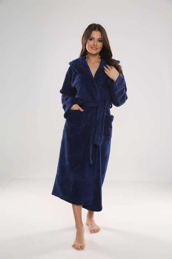 807 Luna II Langer Morgenmantel für Damen Forex - Marineblau