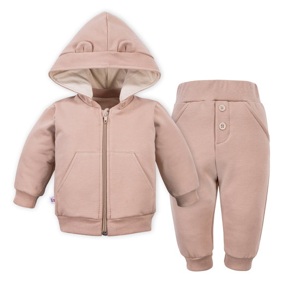 Beary Cool Eevi Trainingsanzug-Set – Beige, Sweatshirt mit Ohren und Hose