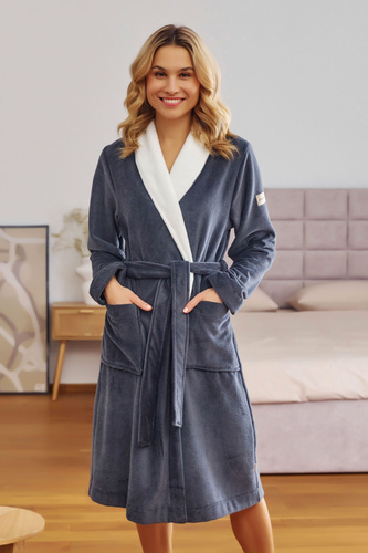 7182 Doctor Nap-Bademantel für Damen in Übergröße – Grau