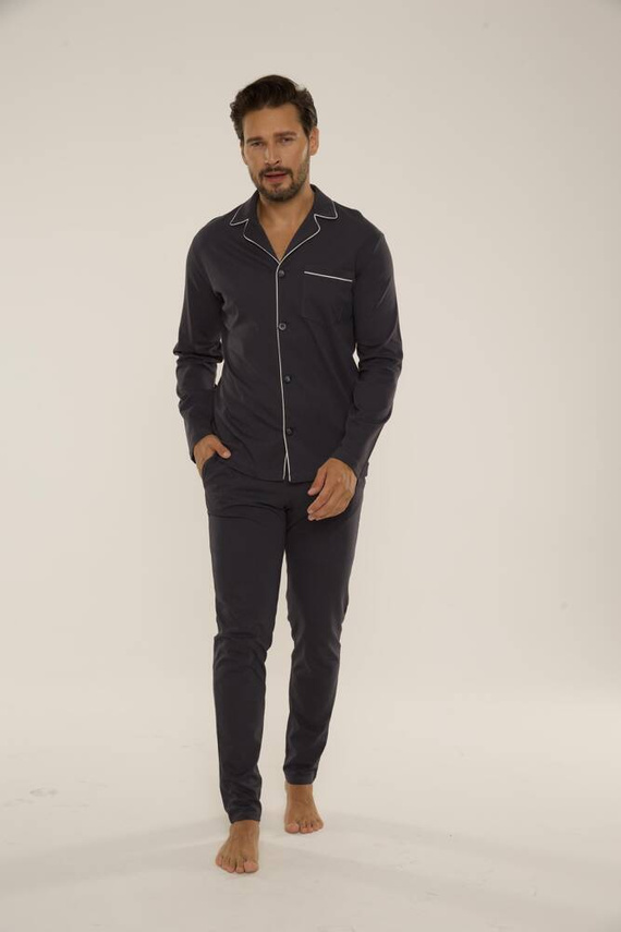 729 Norberto Herren Schlafanzug De Lafense - graphit