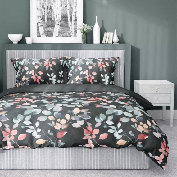 5084 A Home Satin Satin-Bettwäsche mit Zweigen Detexpol Graphit