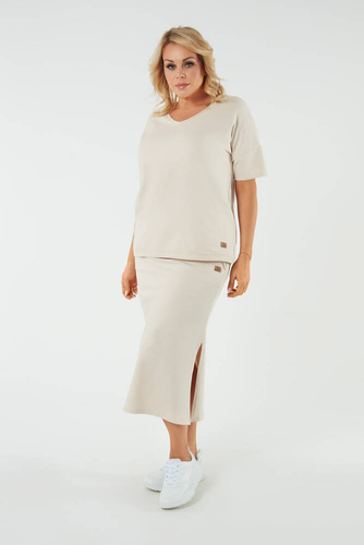 Stella Damen Maxirock Italian Fashion - beige 