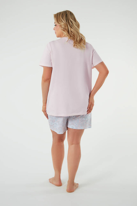 Tacoma Damen-Schlafanzug mit kurzen Ärmeln und Shorts Italian Fashion - lachs/print